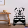 thumbnail image 2 of Handmadetneonsign American Bulldog Dog Metal Bowl Holder, American Bulldog Dog Food Bowl Stand 97506, 2 of 5