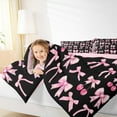 thumbnail image 4 of Castle Fairy Girls Kawaii Bow 7-Piece Twin Bedding Sets,Dreamy Princess Bedding Comforter Set,Black Pink Breathable Sheet Sets,Lightweight Room Decor, 4 of 8
