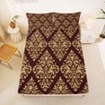 thumbnail image 5 of jejeloiu Western Damask Queen Sheets,Vintage Victorian Floral Queen Sheet Sets For Adults,Burgundy Gold,4-Piece,1 Flat Sheet, 1 Fitted Sheet and 2 Pillowcases, 5 of 6