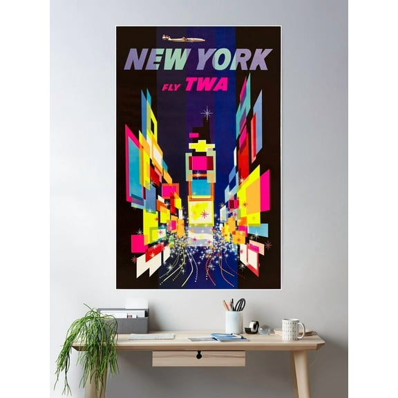 Kna Prints - Twa - Times Square New York Travel Ad (Connie Version By David Klein Poster, UNFRAMED-8x12