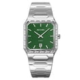 thumbnail image 2 of Reloj de cuarzo para hombre con indicador de fecha – Reloj de pulsera de acero inoxidable para negocios, resistente al agua para uso diario, reloj analógico de moda para la oficina o uso casual., 2 of 6