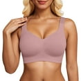 thumbnail image 2 of Lixiuxyad Wirefree Full Coverage Bra For Seamless Comfort Everyday T Shirt Underwire Support Soft Fabric Breathable Smooth Fit,Bras for Women Purple XXXL, 2 of 7