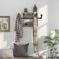 thumbnail image 4 of Mack Wood Distressed Blue Decorative Wall Rack with 4-Hook, 4 of 10