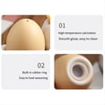 thumbnail image 5 of Ceramic Salt and Pepper Shaker Set, Mini Brown Egg Shaped Shakers with Carton Design Holding Stand, 5 of 7