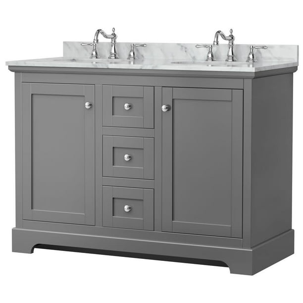 Free Standing Double Basin Vanity Set, Wyndham Collection Andover Vanity Unit