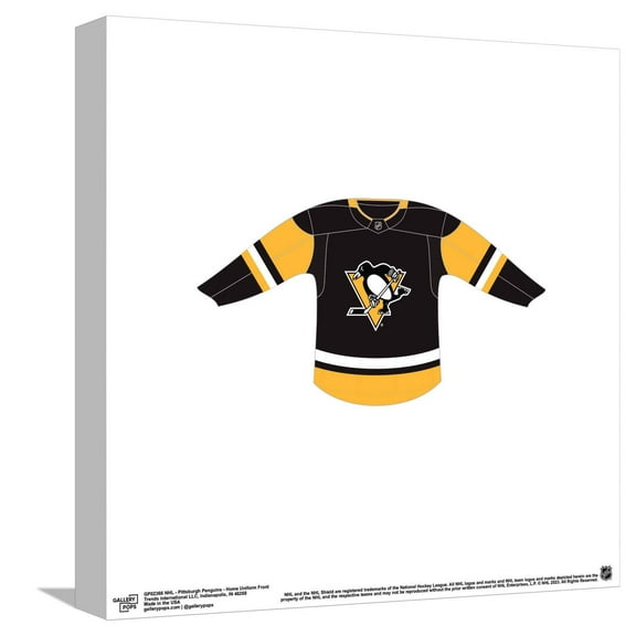 Gallery Pops NHL - Pittsburgh Penguins - Home Uniform Front Canvas Wall Art, Unframed Version, 12" x 12"