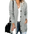 thumbnail image 1 of Fashnice Ladies Outwear Open Front Coat Long Sleeve Cardigan Sweater Loose Work Jacket Shallow Gray L, 1 of 2