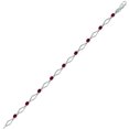 thumbnail image 3 of SZUL Women's Ruby and Natural Diamond Star Link Bracelet in .925 Sterling Silver, 3 of 7
