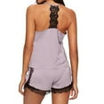 thumbnail image 3 of ICHUANYI Women Sleepwear Sleeveless Strap Nightwear Lace Trim Satin Cami Top Pajama Sets, 3 of 8