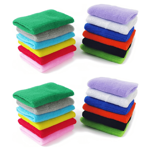 24-Pack Sports Wristbands (12 Pairs) - Cotton Sweat Bands for Men & Women | High-Absorbent Wrist Sweatbands for Tennis, Gym, Basketball