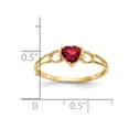 thumbnail image 2 of 10K Yellow Gold Natural Red Garnet Heart Promise Ring 1/2 Carat (ctw), 2 of 3