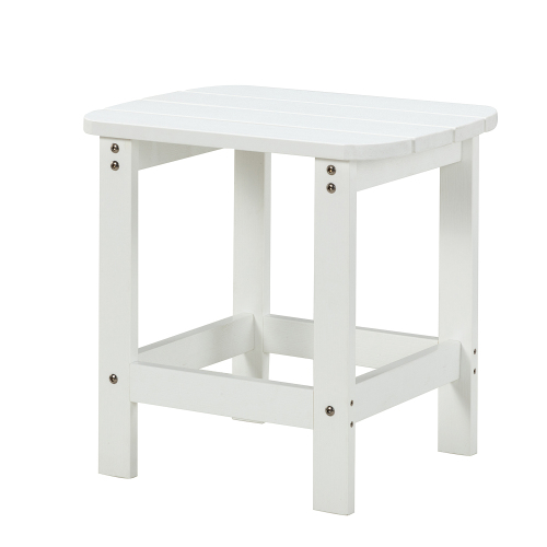 Adirondack Side Table, Weather Resistant Outdoor Side Table, Plastic Small Patio Table for Garden, Lawn, Indoor Outdoor Companion, Easy to Assemble, White - image 4 of 7