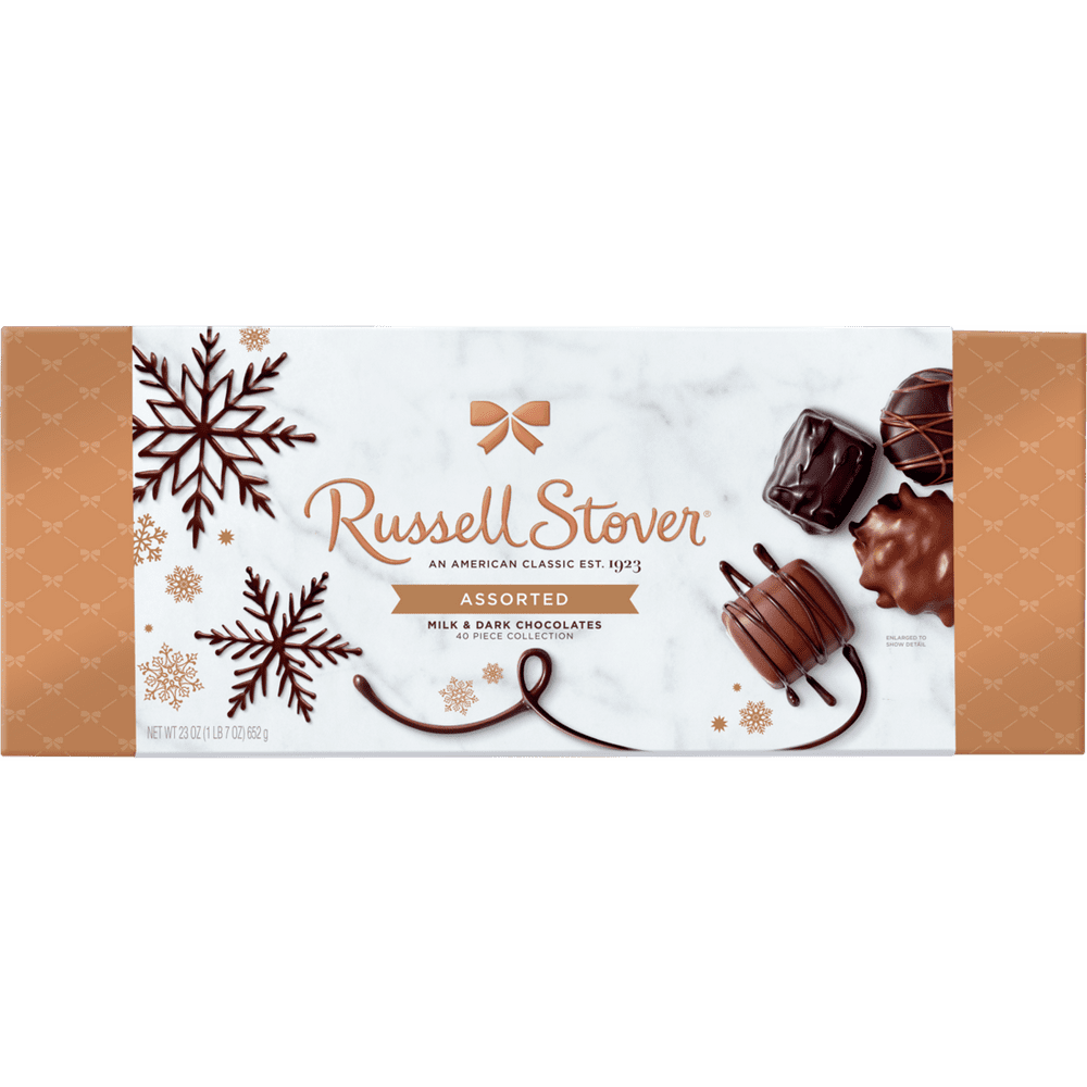 Russell Stover Christmas Assorted Chocolates WOW! Copper Gift Box, 23