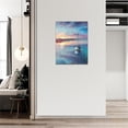 thumbnail image 4 of Coast Nautical Bathroom Decor Wall Art Sunset Boat Pictures Blue Ocean Scenery Wall Decor Sailer Shipping Wall Art Framed Artwork for Bathroom Living Room Bedroom 12"x16", 4 of 7