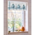 thumbnail image 4 of Valances for Windows Blue Pumpkin Rod Pocket Cafe Window Treatments Valance Curtains for Kitchen Bathroom Laundry Basement Windows 56"x16", 4 of 6