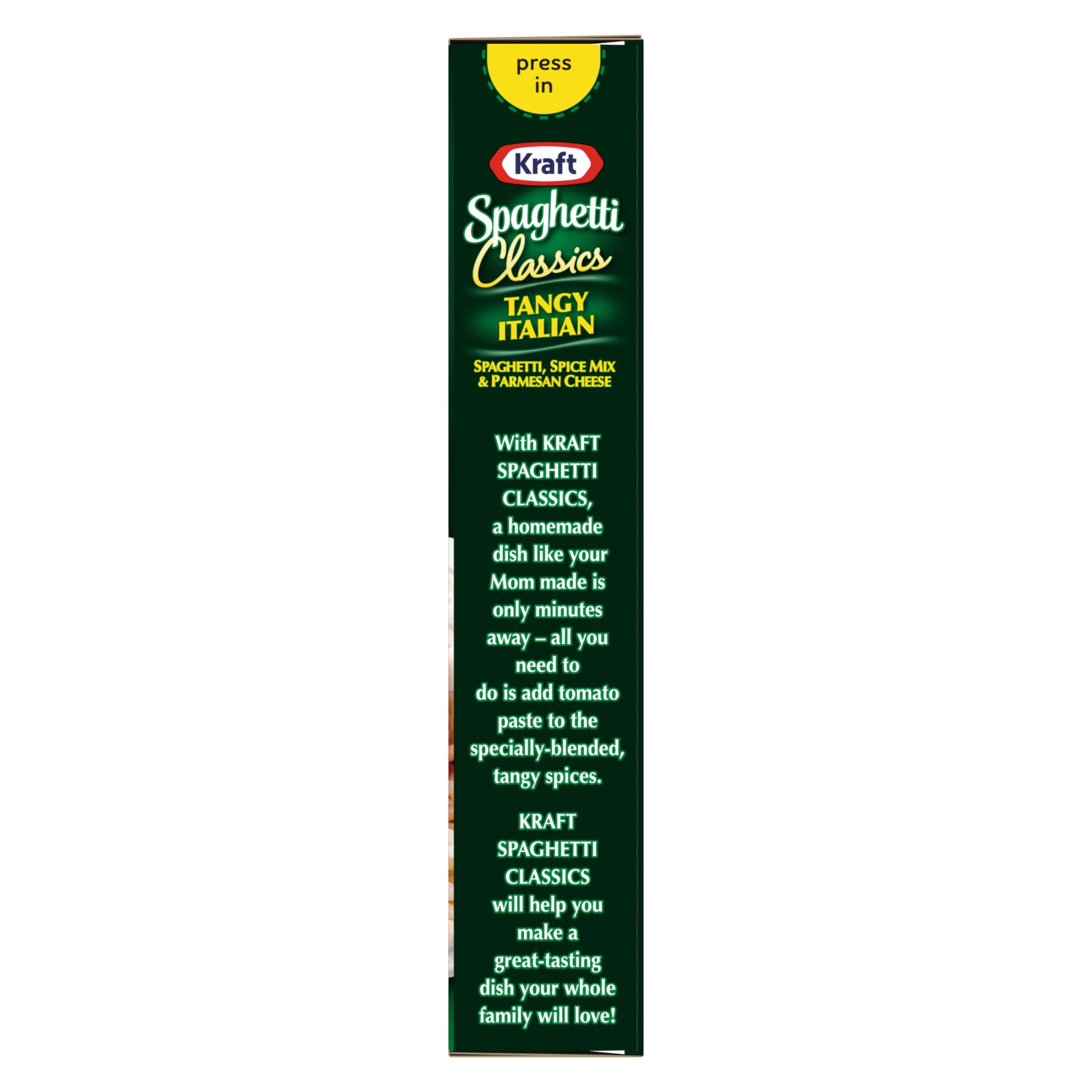 (6 pack) Kraft Spaghetti Classics Tangy Italian Spaghetti, Spices, & Parmesan Cheese Meal Mix, 8 oz Box