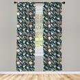 thumbnail image 3 of Ambesonne Spaceship Curtains, Space Exploration, Pair of 28"x84", Multicolor, 3 of 5