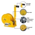 thumbnail image 4 of Self - Locking 1200lbs 1800lbs 2600lbs Hand Operated Cable Manual Winch Cable Pulling Hand Winch No Rope, 4 of 7