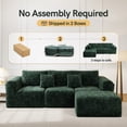 thumbnail image 4 of Gronda Green Couch Sectional Couches for Living Room 109'' Modular Sectional Sofa, L Shaped Boneless Sofa in a Box, 3 Deep Seater Chenille No Assembly Comfy Sofas with Ottoman for Bedroom Apartment, 4 of 16