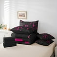 thumbnail image 4 of Erosebridal Gradient Checkered Bedding Sets Twin Size,Buffalo Stereoscopic Comforter Sets with Sheets,Geometry Decor,Reversible,7pcs, 4 of 5