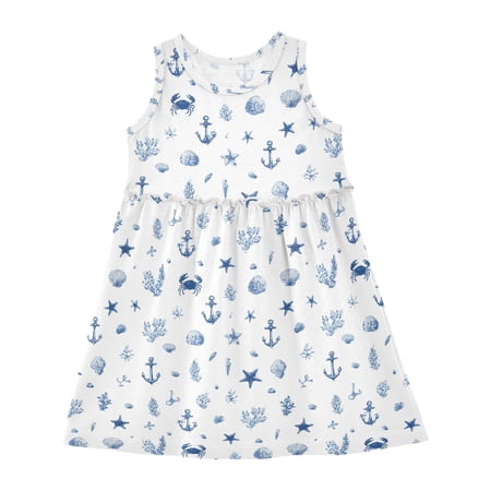 Dress Starfish Conch Shell Anchor Sleeveless Dress for Hem A-Line Casual Sundress