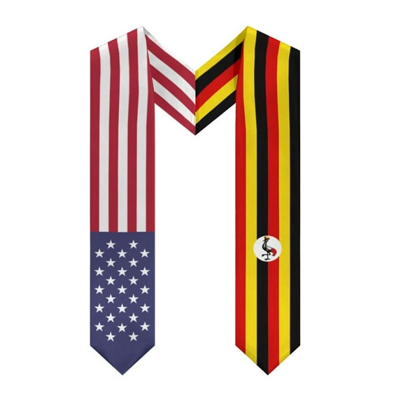 More design Graduation shawl Uganda Flag & United States Flag Stole Sash Honor Study Aboard International Students
