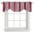 thumbnail image 2 of Colored Stripes Tie Up Valances Curtain, Adjustable Kitchen Abstract Red White Black Vertical Stripe Modern Valances for Windows Decor, Rod Pocket Short Curtains Set for Bedroom/Bathroom, 42"x12", 2 of 9