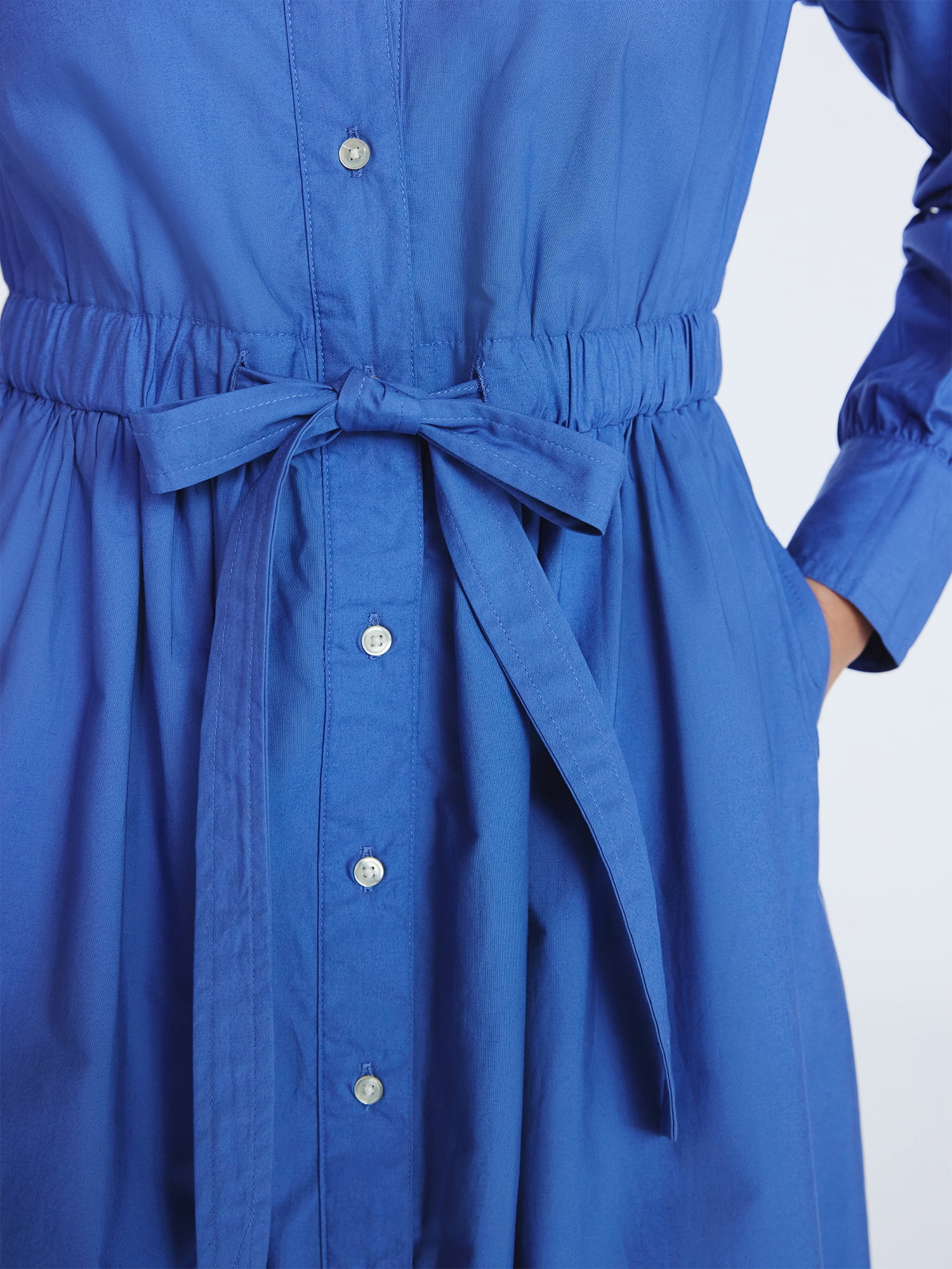 Free Assembly Women’s and Women's Plus Cotton Eyelet Maxi Shirtdress, Sizes XS-4X