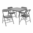 thumbnail image 3 of (4 pack) Emma + Oliver Kids Gray 5 Piece Folding Activity Table and Chair Set for Home & Daycare, 3 of 13