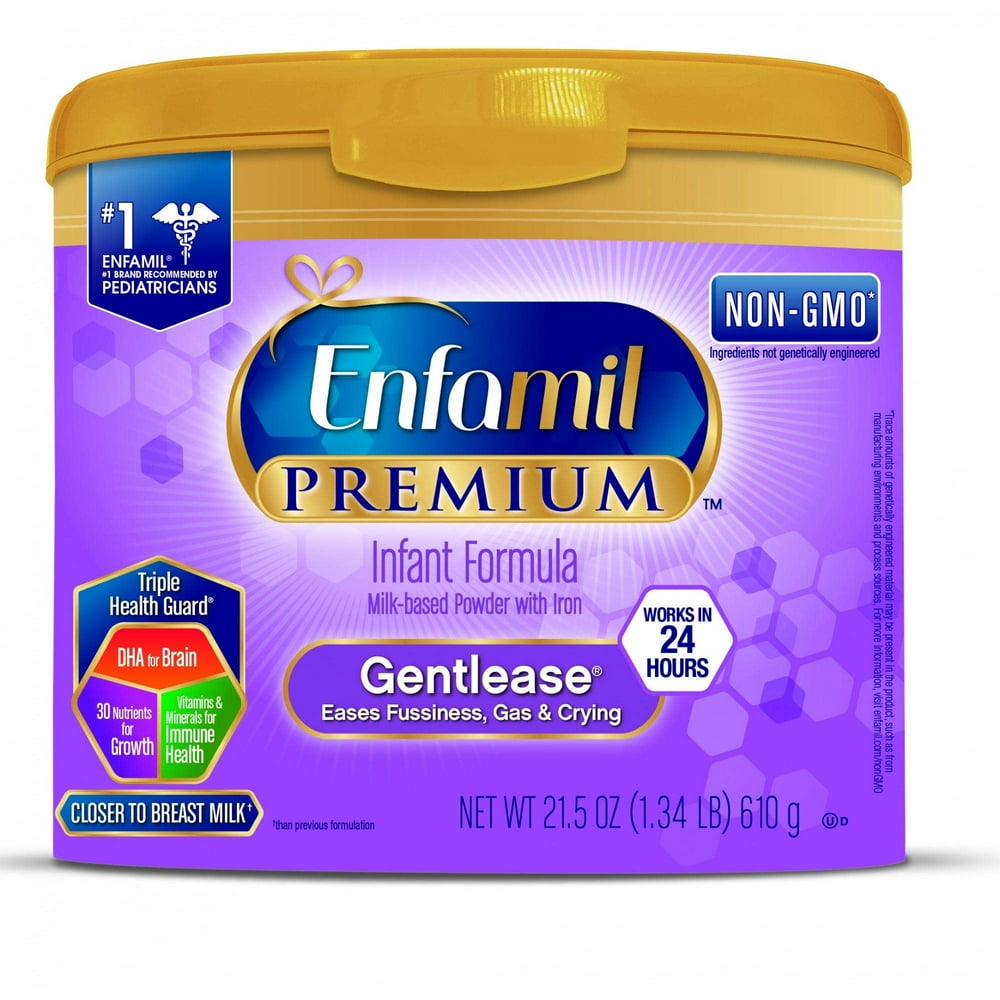 Enfamil PREMIUM Gentlease Gentle Infant Formula (4 Count) Powder, 21.5