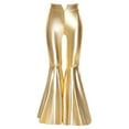 thumbnail image 4 of RUNQHUI Kids Girls Split Bell-Bottom Metallic Pants for Party Pageant Dance Sparkle Bell Bottoms Gold 10, 4 of 7