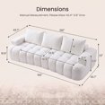 thumbnail image 2 of LUCKHAO 100" Extra Large Curved Front Compressed Sectional Sofa, 3-Seat Boucle Couch, No Assembly Sofa-in-a-Box, White, 2 of 7