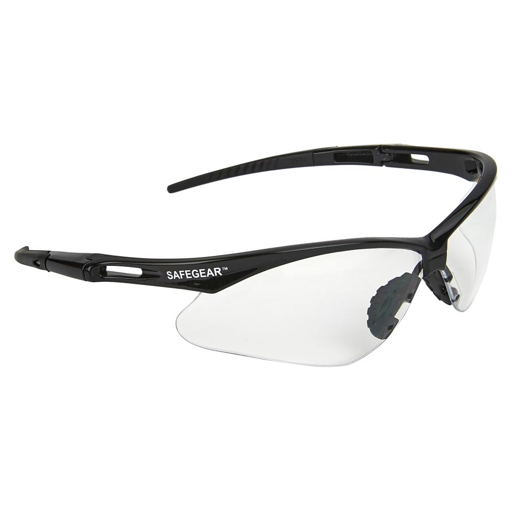 SAFEGEAR Clear Safety Glasses 3-pk. - Anti-Fog & Anti-Scratch Safety Glasses for Men & Women, Black Frame & Black Rubber Ends for Comfort Around Ears - ANSI Z87.1 Compliant, UV Protection, Lightweight