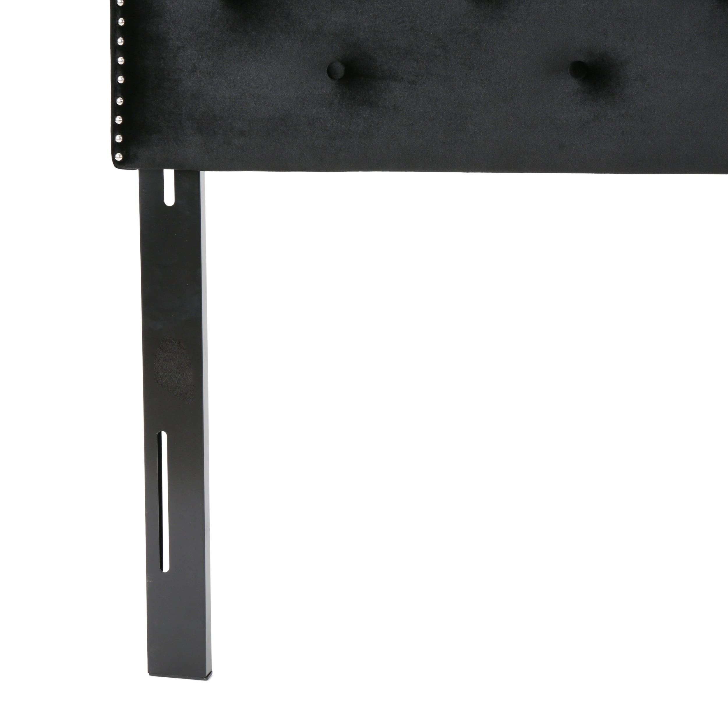 Noble House Miller Velvet Queen/Full Headboard, Black