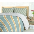 thumbnail image 4 of Ambesonne Shabby Flora Duvet Cover Sets, Bold Thin Stripes, 2-King, Almond Green Apricot, 4 of 6