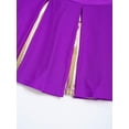 thumbnail image 6 of TiaoBug Kids Girls Cheer Leader Uniform Sleeveless V Neckline Crop Top+Skirt Halloween Outfit Purple 6, 6 of 7
