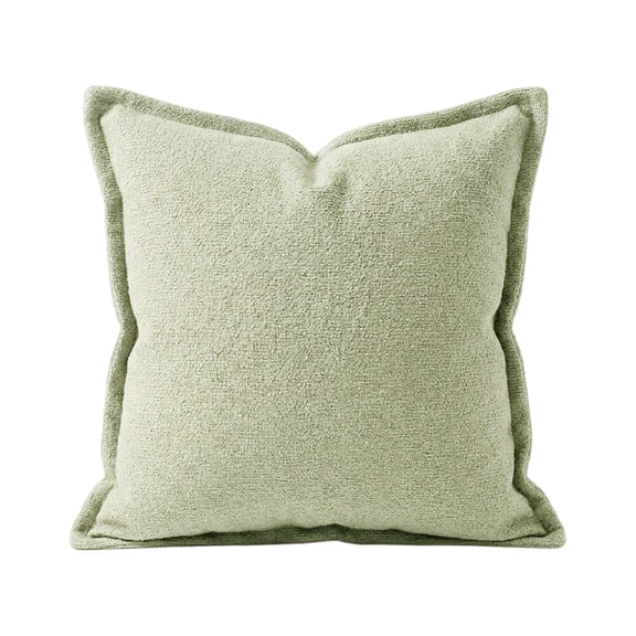 Chenille Throw Pillow Cover Thick Soft Solid Light Green Decorative Pillow Case For Couch Sofa Bed 1 Piece