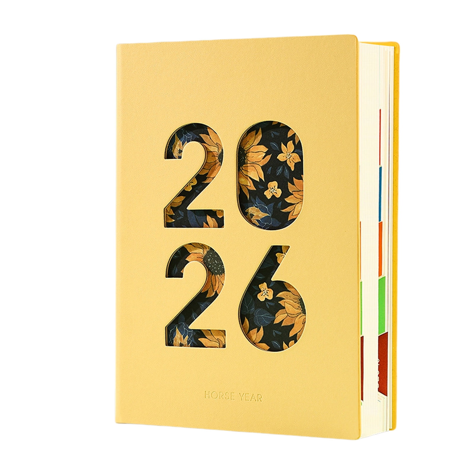 Nilvkv 2026 Planner Notebook, A5 Schedule Notebook with Faux Leather Cover Lay Flat Coil Binding for Daily Notes School Office Use Daily Planner 2026