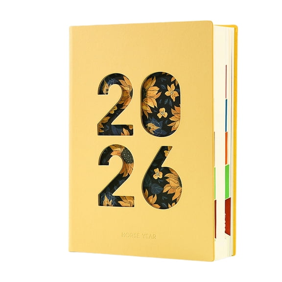 Elainilye 2026 Planner with Date Notes, A5 Bilingual Schedule Notebook for Daily Planning, Journal and Organizer