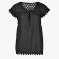 thumbnail image 5 of Lolmot Summer Tops for Women Loose Back Hollow Out Lace Short Sleeve Patchwork T-shirt Casual Crew Neck Tee Solid Color Shirt Blouse Tops, 5 of 5