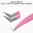 thumbnail image 2 of Natuhana Pinces Rouges Roses Pinces en Acier Inoxydable Haute Précision Anti-Statique pour Extensions de Cils Maquillage, 2 of 5