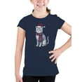 thumbnail image 2 of Festive Cat in Santa Hat Art Youth's T-shirt, 2 of 3