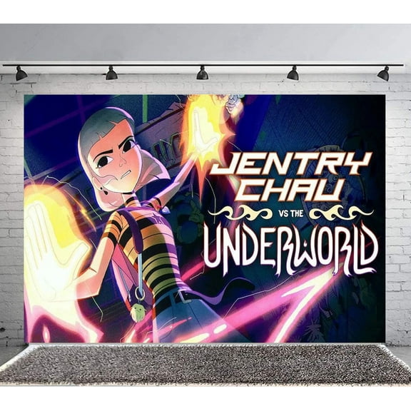 Jentry Chau vs Backdrop Banner Party Supplies Poster Movie Theme Background for Photography Birthday Decorations