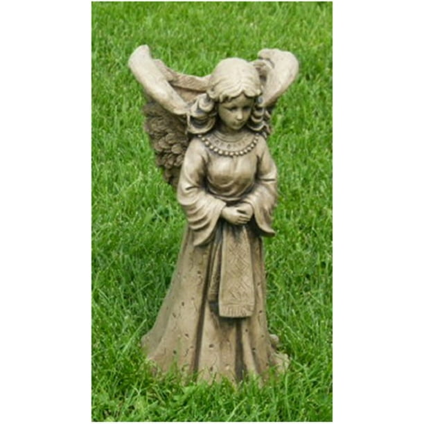 18 Angel With Basket Outdoor Garden Statue Decoration White Finish Com Angel With Basket Outdoor Garden Statue, Make Your Own Garden Statue
