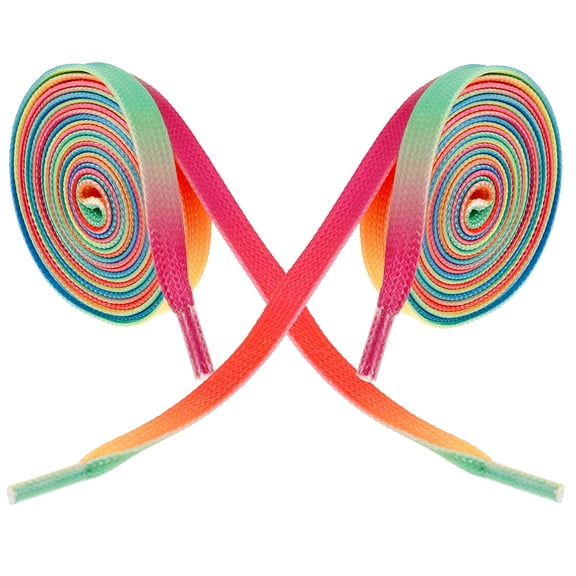 PTOOTP 2Pcs Gradient Waxed Shoelaces for Hockey Shoes Flat Polyester Waterproof for Roller Skating