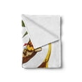 thumbnail image 2 of Beach Soft Flannel Fleece Throw Blanket, Image of Young Man in Hammock and Message in a Bottle at Beach Design, Cozy Plush for Indoor and Outdoor Use, 60" x 80", White Green Yellow, by Ambesonne, 2 of 6