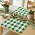 thumbnail image 3 of Green White Plaid Placemats Set of 6 Simple Style Place Mats Table Mats Kitchen Dining Home Outdoor Party Table Decoration, 3 of 9