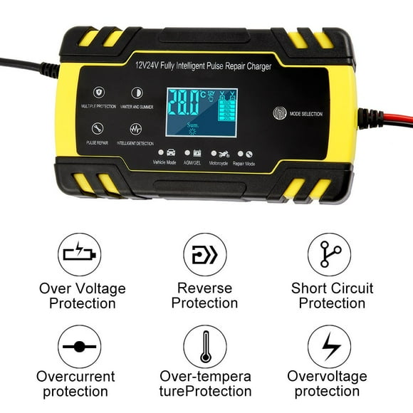 Automatic Smart Pulse Repair Car Battery Charger Starter Intelligent Overvoltage Protection Temperature Monitor