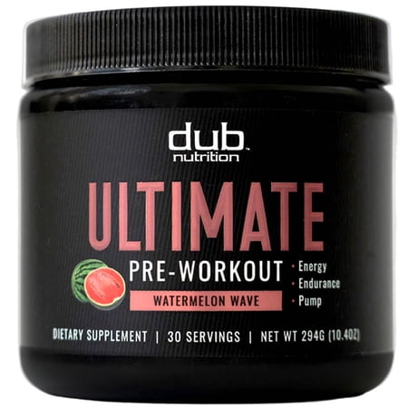 Dub Nutrition Watermelon Wave Energy Blend, 30 Servings Naturally Energizing Drink Mix for Active Lifestyles 30 Servings