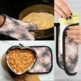 thumbnail image 5 of 2 PCS Oven Baking Gloves Set Heat Resistant Oven Mitt & Pot Holder Set Cooking Mitts Kitchen Home Supplies Soft Pink Tie-dye Pattern, 5 of 5